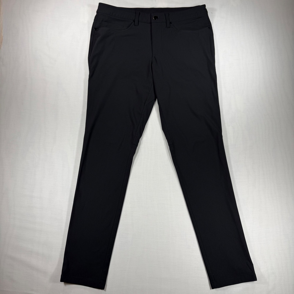 Lululemon ABC Pants Mens 33 Black Five Pocket Technical Trousers Slim Fit